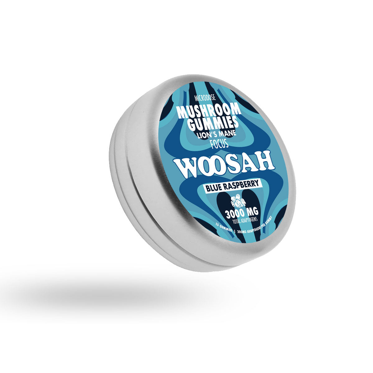 WOOSAH Mushroom Gummies: Blue Rasberry (Lions Mane - 3000 MG)